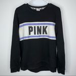 PINK - Victoria's Secret PINK VICTORIA’S SECRET Black White Purple Sweatshirt Medium Pullover Photo 8
