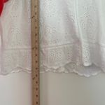 Jennifer Grace Jennifer & Grace White Eyelet Palm Tree Ruffle Mock Neck Blouse Top Size XL Photo 6