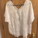 Wallpapher  lace white blouse size large new with tags Photo 0