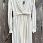 EXPRESS NWT Pleated Skirt V-Neck Twist
Bodice Dress Ivory Size Small Photo 0