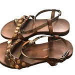 Roberto Della Croce Strappy Leather Sandal Sz. 6 Brown/Metallic Gold Rivets Brown Photo 0