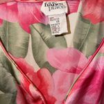 Vintage Floral Kimono Dress Hawaiian tropical Mumu Red Size L Photo 3