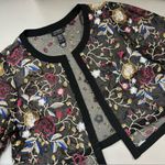 Catherines Black Label Sheer Top Embroidered Floral Print Cropped Open Cardigan Size 0X Photo 1