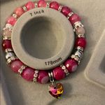 Pink bling Beaded Bracelet with Heart Charm Photo 1