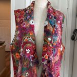 ANU floral wool fringe vest Pink Size XL Photo 2