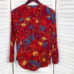 Maeve  by Anthropologie Floral Pintuck Pleat Shirt Red XS Photo 10
