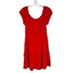 American Eagle  Off-The-Shoulder Babydoll Dress Women's Large‎ Red Coquette Girl Photo 7