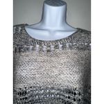 Inhabit Women's Knit Top Beige Gray Striped Short Sleeve Pullover Sweater Sz s Tan Photo 4