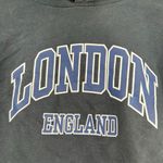 Vintage London England spell out pullover unisex hoodie sweatshirt size small Blue Photo 2