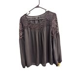 Alyx Black Lace Detail Long Sleeve Blouse Women’s Size L Dark Academia Gothic Size L Photo 1