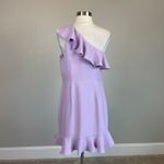 Aidan Mattox One Shoulder Mini Sheath Cocktail Dress Purple Size 10 Ruffled Photo 5