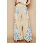 POL Drawstring Star Patch Contrast Wide Leg Pants Photo 2