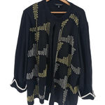 Ming Wang  Women's Open Front Knit Cardigan Gold Cream‎ Accent Size 2X Photo 0
