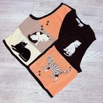 Vintage Blair short sleeve button front cat vest knit crochet cotton blend 2xL Gray Size 2X Photo 0