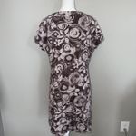 Fresh Produce Woman’s Short Sleeve Dress Sz XL Brown Floral V-neck 100% Cotton Photo 3
