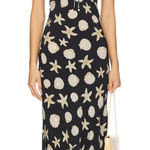 Saylor Gali Maxi Dress Black/Tan Shell Print - Size Small (New) Photo 0