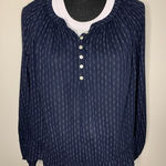 Ralph Lauren Blue Label Navy Blue Button Shirt With White Stripes Women’…‎ Size M Photo 0