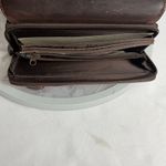 Villager Liz Claiborne Brown Leather Wallet Organizer Checkbook Holder Vintage Photo 3