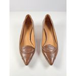 AERIN Heels Brown Leather Pythian Pointed Pumps Slip On Sandals Court US 7 M Photo 2