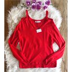 ZARA NWT Red Cut-out Shoulder Sweater Photo 5