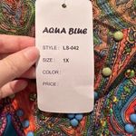 NWT Aqua Blue Lightweight Tunic Top Size 1X Cotton Orange Photo 7