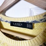 Ralph Lauren Lauren  Yellow Fair Isle Knit Puff Sleeve Sweater Top XL Preppy Photo 3