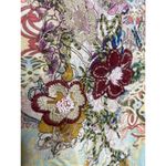 Sundance Boat Neck Graphic Front Beaded and Crochet Shirt XS Tan Photo 4