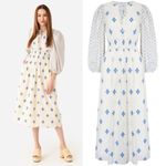 Hunter Bell “Clementine” Blue Medallion Midi Dress Size Medium Photo 4