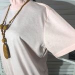 Vintage 90s Oversized Light Pink Blouse Mock Neck Medium Photo 9