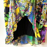 Tank Floral Maxi Pullover Dress V Neck Stretch Loose Fit Fully Lined Sz M L Black Photo 5