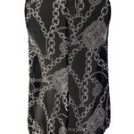 Jennifer Lopez Black Chain Print V-Neck Sleeveless Top Women Size Small | 15-10 Photo 1