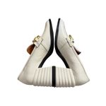 Saint G Valentina Loafer Pump Leather Size 7 Off White Block Heel Photo 8