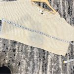 Free People | Lace Up Back Oversized Waffle Knit Sweater Ivory Small Photo 9