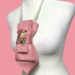 “Dainty Dapper” Elegant Pink Floral necktie Necklace Photo 5