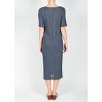 Micaela Greg Blue Wide Rib T Shirt Sweater Dress Midi Shirt Sleeve Womens Size M Size M Photo 1