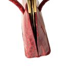 Vintage Deep Red Caiman Crocodile Made in Argentina Alligator purse flawed Photo 2