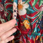 VINTAGE 70s Samuel Floral Boho Midi Dress – Cottagecore dagger collar Tropical Green Size M Photo 10