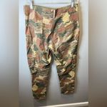 Anthropologie Women's Camo Cargo Straight Leg Linen Blend Pants Size 27 Photo 2