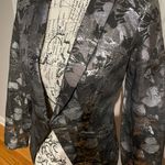Gibson NWOT Brocade Jacquard Tuxedo Floral Print Formal Evening Shiny Fit Flare Blazer Holidays Photo 2