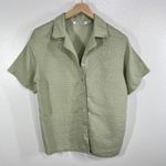 Ravel Sage Green Ramie Button Front Shirt Women's 1X Textured Short Sleeve Top Size undefined Photo 1