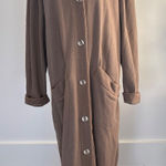 MAC Women's Duster Coat, Button Front, Pockets, Long Sleeve, Brown, XL Brown Photo 0