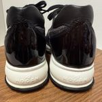 Hogan Women’s Perforated Black & White Metallic Leather Sneakers Size 8 Photo 2