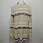 Dress Barn Beige Multicolored Marled Stripe Open Front Duster Cardigan Size Large Photo 3
