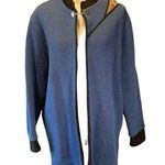Beiar Norway Vintage blue and Black wool sweater with snakeskin patch Small Photo 0