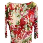 Kay Unger  polyester boat neck half sleeve colorful ruched sides midi dress XL #7 Photo 7