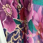 Vintage California Dynasty Purple & Teal Floral Satin Midi Kaftan L Size L Photo 5