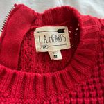 LA Hearts Fall Essential:  Red Knit Cropped Sweater Photo 3