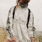 Free People  She Fly Jacket Coat White Hood Layered Embroidered Aztec XS Oversize Photo 0