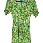 Faithfull the Brand Faithful the Brand Green Ditsy Floral Mini Dress Womens 4 Puff Shoulder Summer Photo 0