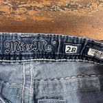 Miss Me  Studded Fleur de Lis Denim Boot Cut Low Rise Blue Jeans - Sz 28 🧡🎀 Photo 13
